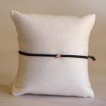  Black nylon cord bracelet with 0.05 carat lab-grown diamond in 925 silver – jKaldy Solo