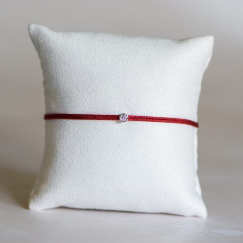  Bordeaux nylon cord bracelet with 0.05 carat lab-grown diamond in 925 silver – jKaldy Solo