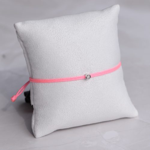  Fluo pink nylon cord bracelet with 0.05 carat lab-grown diamond in 925 silver – jKaldy Solo