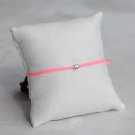  Fluo pink nylon cord bracelet with 0.10 carat lab-grown diamond in 925 silver – jKaldy Solo