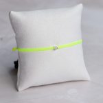  Fluo yellow nylon cord bracelet with 0.05 carat lab-grown diamond in 925 silver – jKaldy Solo