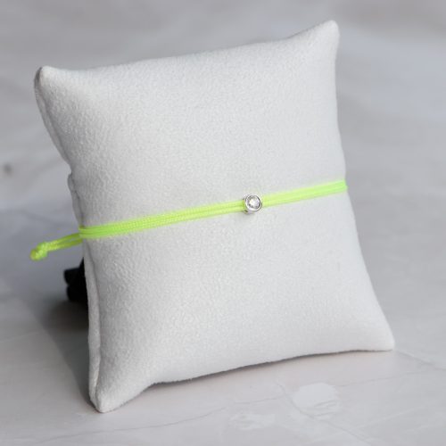  Fluo yellow nylon cord bracelet with 0.10 carat lab-grown diamond in 925 silver – jKaldy Solo