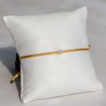  Golden nylon cord bracelet with 0.05 carat lab-grown diamond in 925 silver – jKaldy Solo