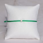  Green nylon cord bracelet with 0.10 carat lab-grown diamond in 925 silver – jKaldy Solo
