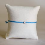  Light blue nylon cord bracelet with 0.10 carat lab-grown diamond in 925 silver – jKaldy Solo