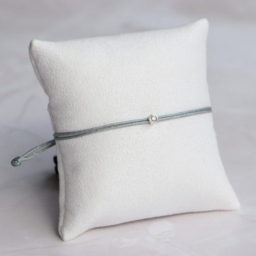  Silver grey nylon cord bracelet with 0.05 carat lab-grown diamond in 925 silver – jKaldy Solo