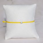  Yellow nylon cord bracelet with 0.10 carat lab-grown diamond in 925 silver – jKaldy Solo