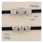 Schwarz Trio Heart Armband 0.30ct (3x0.10ct)