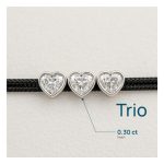 Schwarz Trio Heart Armband 0.90ct (3x0.30ct)