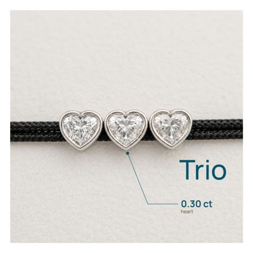 Schwarz Trio Heart Armband 0.90ct (3x0.30ct)