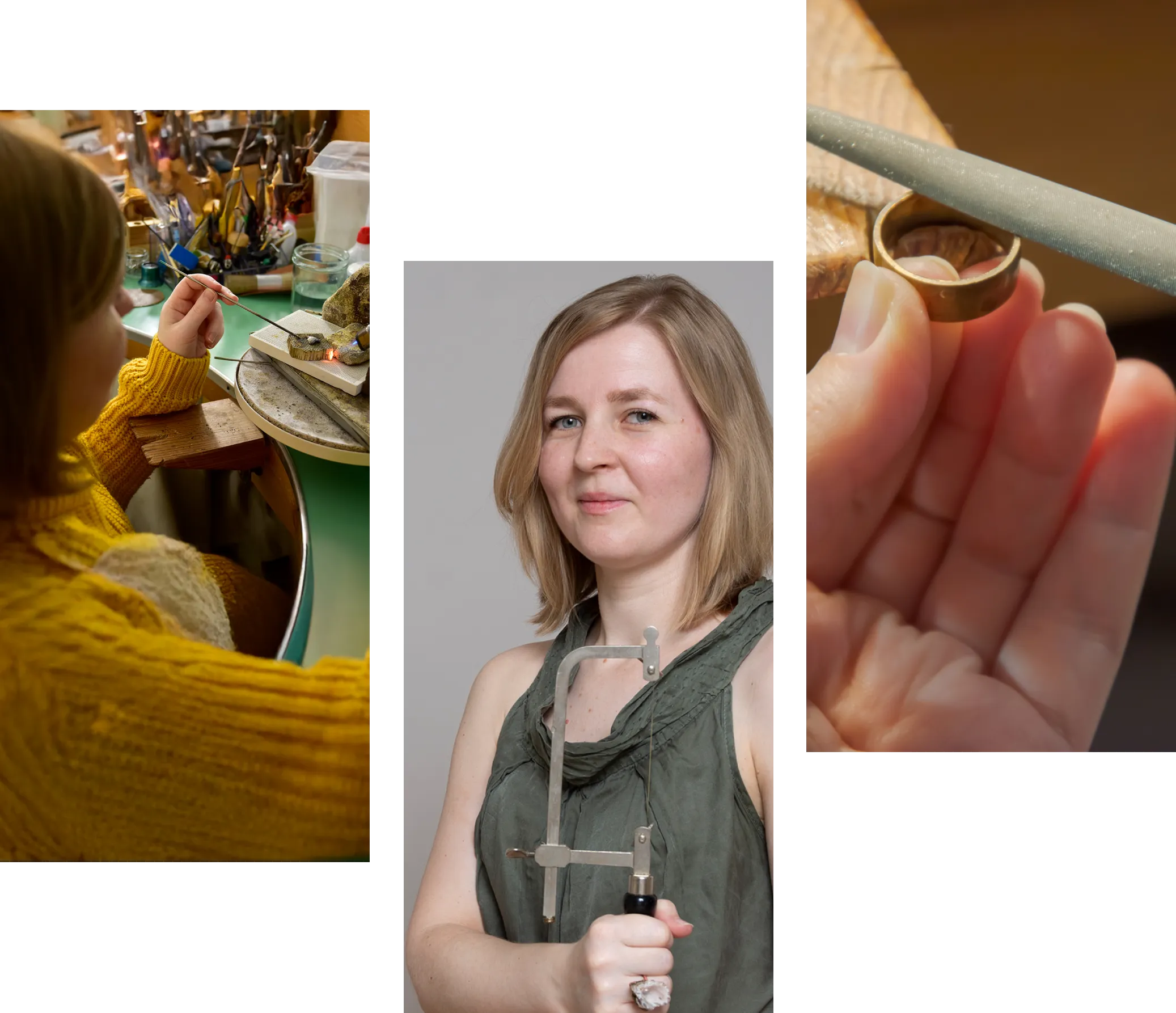 Werkstattwerkzeuge und Goldschmiedetisch